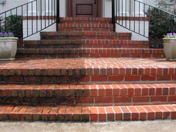 Before and after stairs - pressure washing